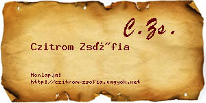 Czitrom Zsófia névjegykártya